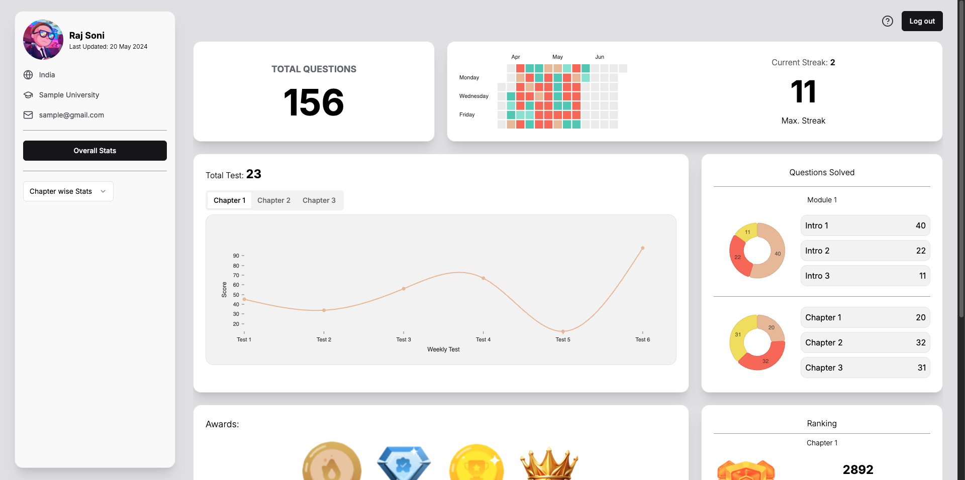 Student Dashboard UI